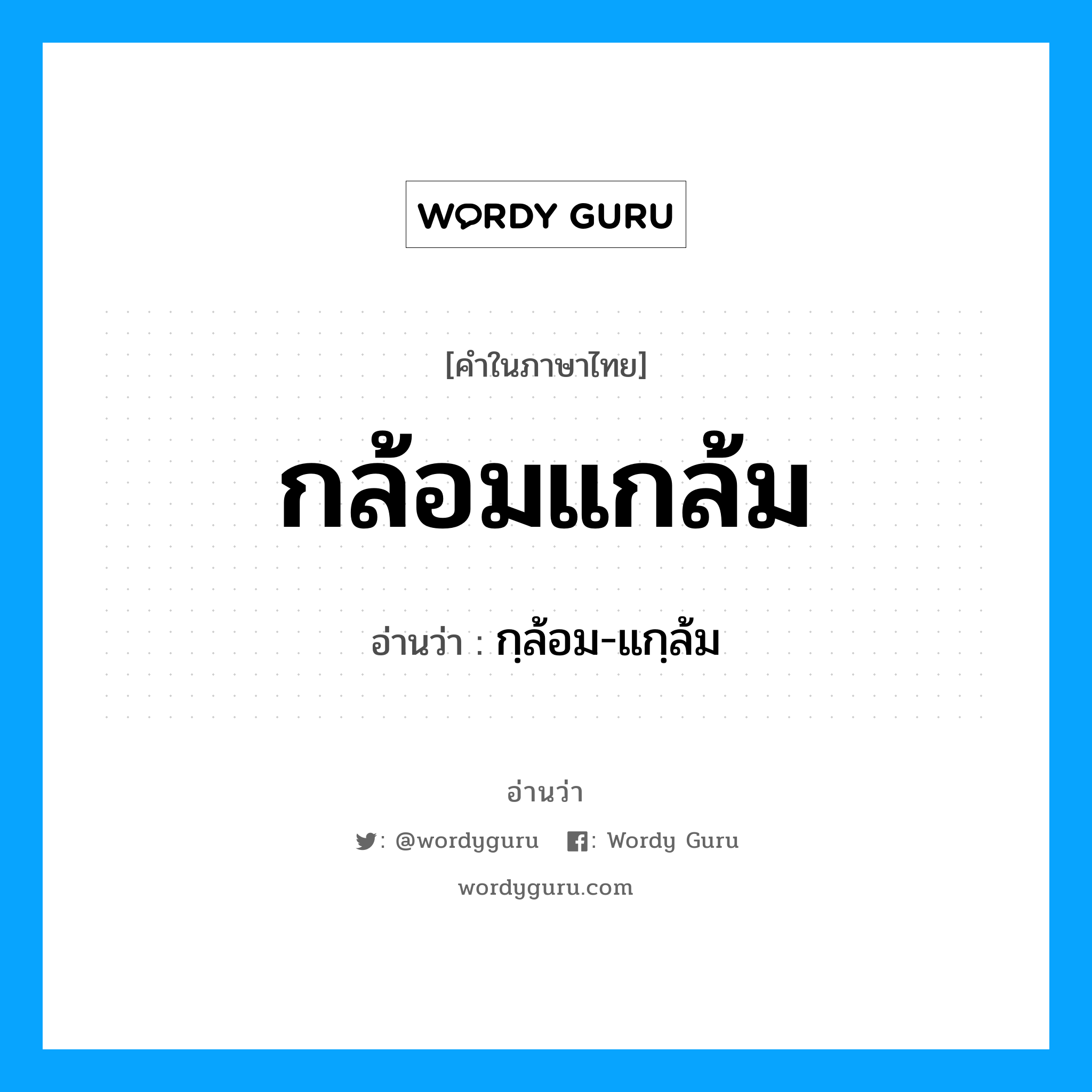 กล้อมแกล้ม อ่านว่า?, คำในภาษาไทย กล้อมแกล้ม อ่านว่า กฺล้อม-แกฺล้ม